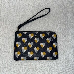 Coach Heart Leather Wristlet